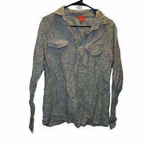 Joe Fresh Gray Button Down Blouse Size Small